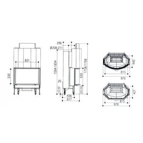 Каминная топка Supra Diademe 531 B N_3 Каминная топка Supra Diademe 531 B N_3