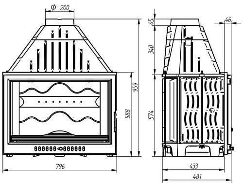 Каминная топка Ferlux Plano 801_1 Каминная топка Ferlux Plano 801_1