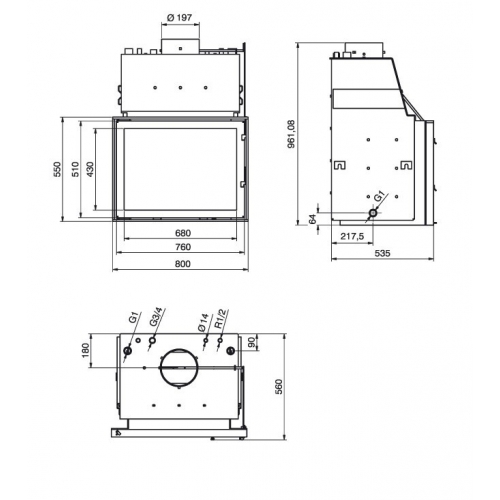 Каминная топка Technical PanAqua 30 kW tunnel_1 Каминная топка Technical PanAqua 30 kW tunnel_1