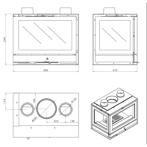 Каминная топка Rocal RCr 70 LI Classic_1 Каминная топка Rocal RCr 70 LI Classic_1