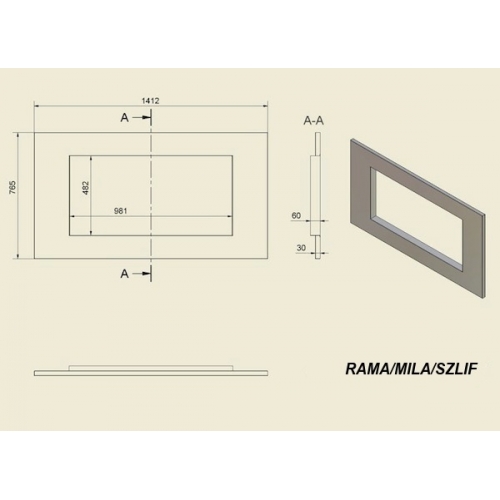 Каминный портал Kratki Szlif для топок Mila_1 Каминный портал Kratki Szlif для топок Mila_1