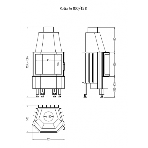 Каминная топка Hark Radiante 800/45 K T1_1 Каминная топка Hark Radiante 800/45 K T1_1