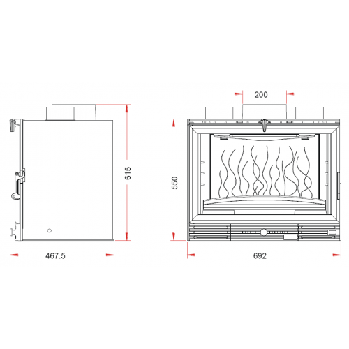 Каминная топка Invicta Grand Vision Insert 700 Turbo (Гранд Визьон Инсерт Турбо)_1 Каминная топка Invicta Grand Vision Insert 700 Turbo (Гранд Визьон Инсерт Турбо)_1