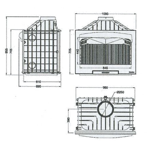Каминная топка Hergom Asador H04/100 (без дверки, без стекла)_3 Каминная топка Hergom Asador H04/100 (без дверки, без стекла)_3