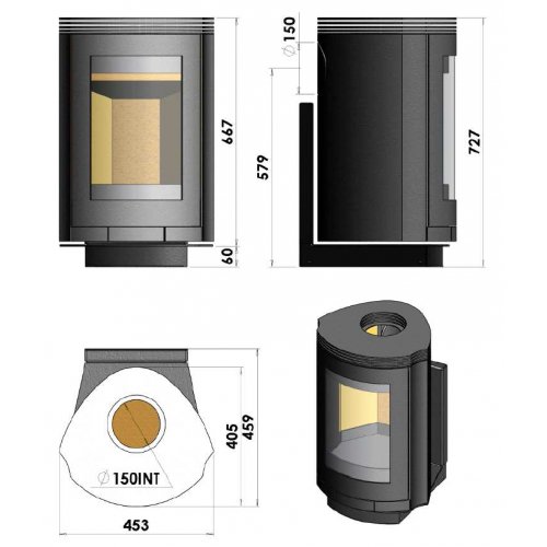 Камин Chazelles Chamonix (стенная фиксация)_1 Камин Chazelles Chamonix (стенная фиксация)_1