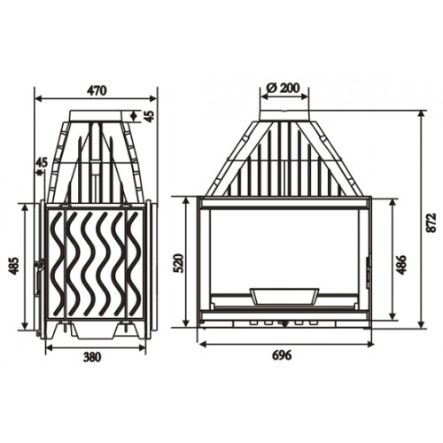 Каминная топка Laudel Grand Vision 700 Double Face (гранд визьон дабл фейс)_1 Каминная топка Laudel Grand Vision 700 Double Face (гранд визьон дабл фейс)_1
