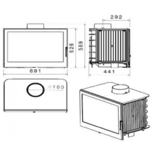 Каминная топка Liseo K7 серая_1 Каминная топка Liseo K7 серая_1