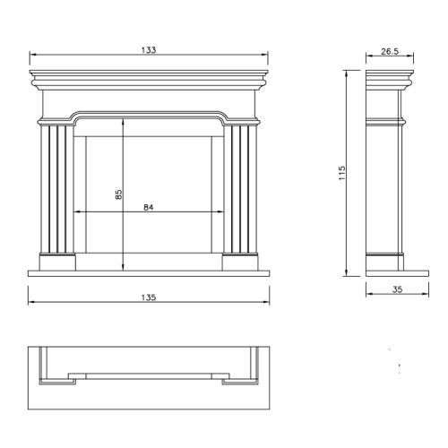Портал для камина Crumar Velazquez, Travertino Classic_1 Портал для камина Crumar Velazquez, Travertino Classic_1