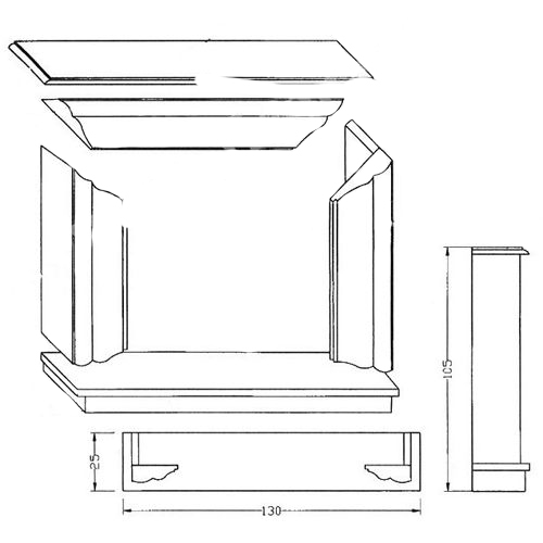Портал для камина Arriaga Budapest, Blanco Macael_2 Портал для камина Arriaga Budapest, Blanco Macael_2