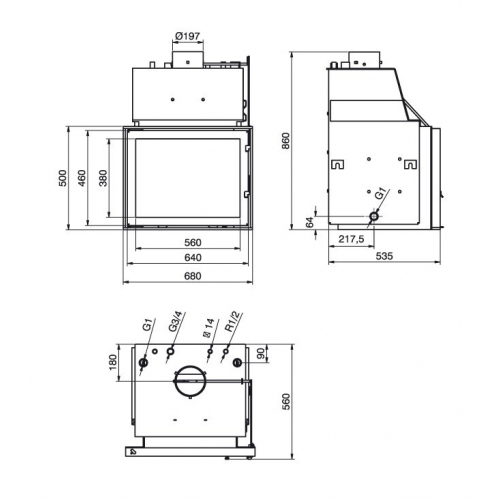 Каминная топка Technical PanAqua 20 kW tunnel_1 Каминная топка Technical PanAqua 20 kW tunnel_1