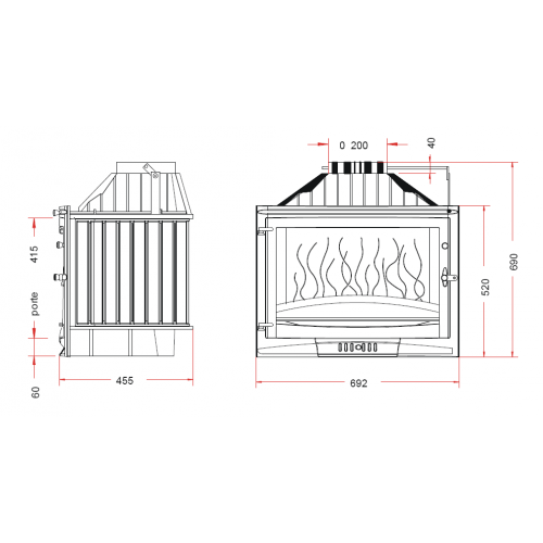 Каминная топка Invicta Selenic 700 (Селеник 700 с заслонкой)_1 Каминная топка Invicta Selenic 700 (Селеник 700 с заслонкой)_1