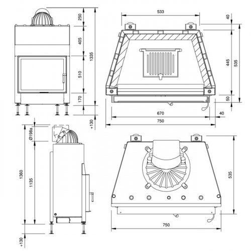Каминная топка Schmid Lina W 6751_1 Каминная топка Schmid Lina W 6751_1
