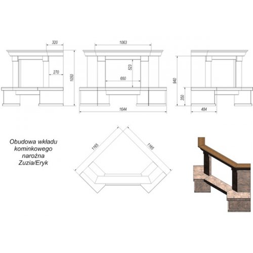 Каминная облицовка Kratki Amore угловая (Zuzia/Eryk)_2 Каминная облицовка Kratki Amore угловая (Zuzia/Eryk)_2