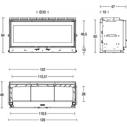 Каминная топка Piazzetta MC 120/48_1 Каминная топка Piazzetta MC 120/48_1