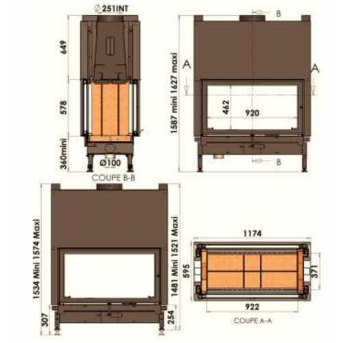 Каминная топка Chazelles DDF1200_1 Каминная топка Chazelles DDF1200_1
