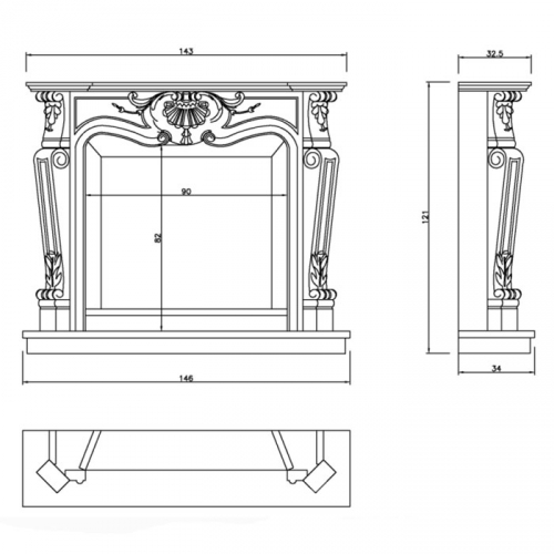 Портал для камина Crumar Da Vinci, Crema Marfil_1 Портал для камина Crumar Da Vinci, Crema Marfil_1
