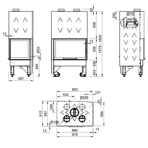 Каминная топка La Nordica Monoblocco 800 Angolo DX/SX_2 Каминная топка La Nordica Monoblocco 800 Angolo DX/SX_2