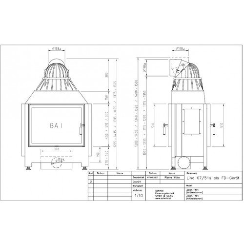 Каминная топка Schmid Lina FD 7345_1 Каминная топка Schmid Lina FD 7345_1