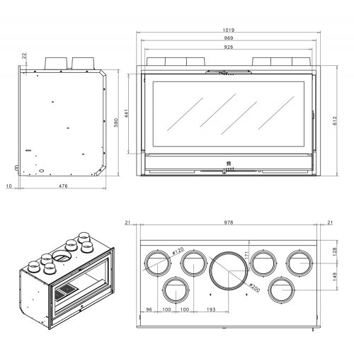 Каминная топка Rocal RCr 100 Classic_2 Каминная топка Rocal RCr 100 Classic_2