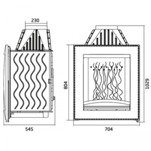 Каминная топка Invicta Decor Cuir vertical (Декор Куир вертикальная)_1 Каминная топка Invicta Decor Cuir vertical (Декор Куир вертикальная)_1