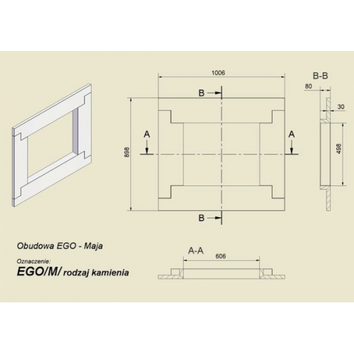 Каминный портал Kratki Botticino для топок Maja, Antek_1 Каминный портал Kratki Botticino для топок Maja, Antek_1