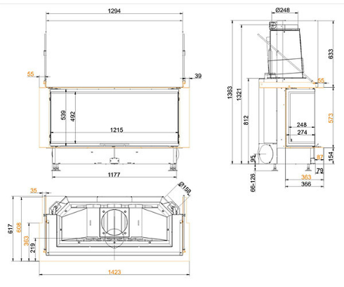 Brunner Panorama-Kamin 57/25/121/25_1 Brunner Panorama-Kamin 57/25/121/25_1