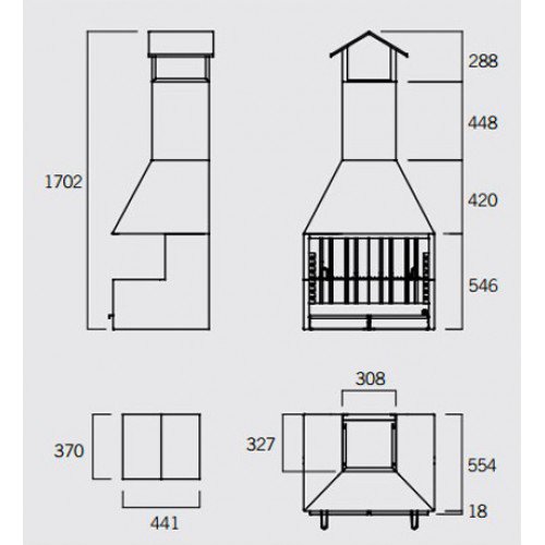 Угольный гриль Rocal Palma 75 (уличный)_1 Угольный гриль Rocal Palma 75 (уличный)_1