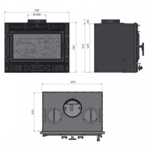 Каминная топка Guca 700 Электроник_1 Каминная топка Guca 700 Электроник_1