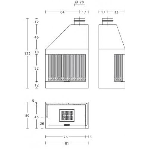 Каминная топка Piazzetta MA 280 D/S_1 Каминная топка Piazzetta MA 280 D/S_1