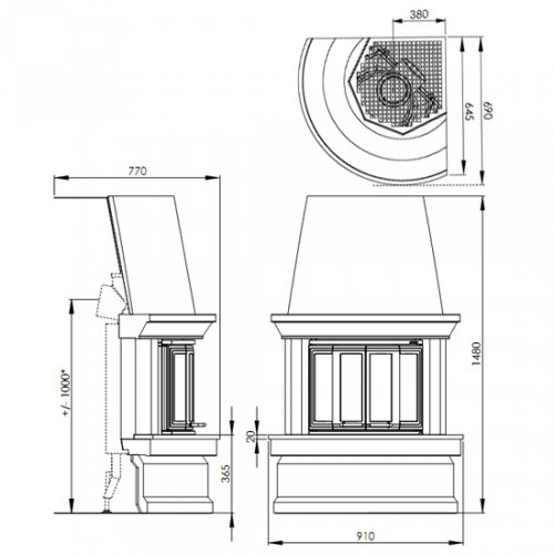 Каминная облицовка Nordpeis Geilo (угловой)_1 Каминная облицовка Nordpeis Geilo (угловой)_1
