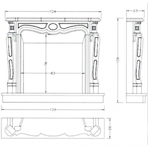 Портал для камина Crumar El Greco, Crema Marfil, с адапт. 90х40х2_1 Портал для камина Crumar El Greco, Crema Marfil, с адапт. 90х40х2_1