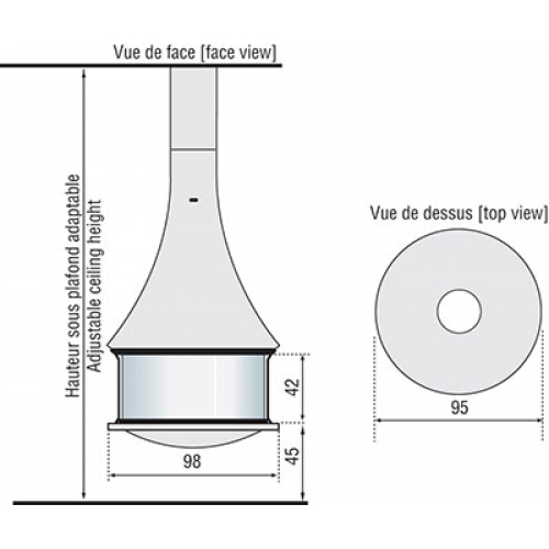 Камин JC Bordelet Zelia 908 (центральный, с закрытым очагом)_1 Камин JC Bordelet Zelia 908 (центральный, с закрытым очагом)_1