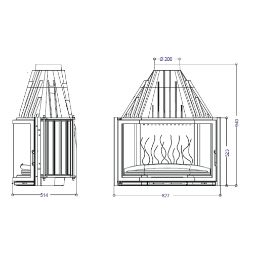 Каминная топка Invicta Prismatic 850 (Призматик 850)_1 Каминная топка Invicta Prismatic 850 (Призматик 850)_1