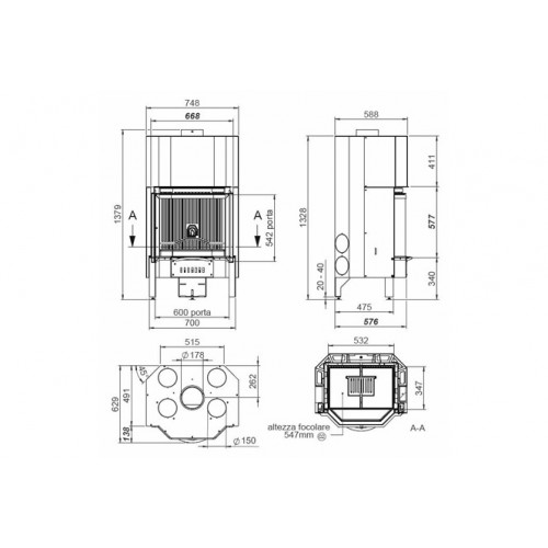 Каминная топка MCZ Airsystem E60_2 Каминная топка MCZ Airsystem E60_2