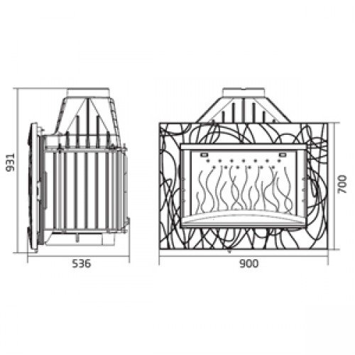 Каминная топка Invicta Decor Symphonie 900 (Декор Симфония 900)_1 Каминная топка Invicta Decor Symphonie 900 (Декор Симфония 900)_1