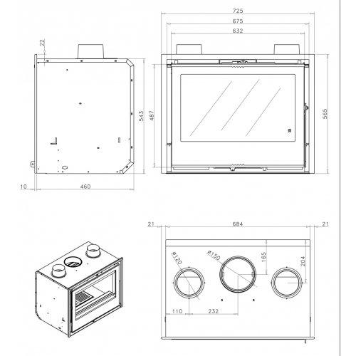 Каминная топка Rocal RCr 70-A Graffiti_1 Каминная топка Rocal RCr 70-A Graffiti_1