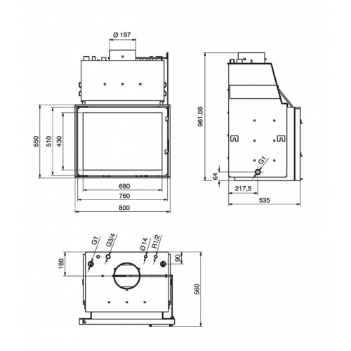 Каминная топка Technical PanAqua 30 kW_1 Каминная топка Technical PanAqua 30 kW_1