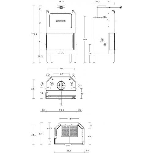 Каминная топка Piazzetta MT 381D/S VA_1 Каминная топка Piazzetta MT 381D/S VA_1