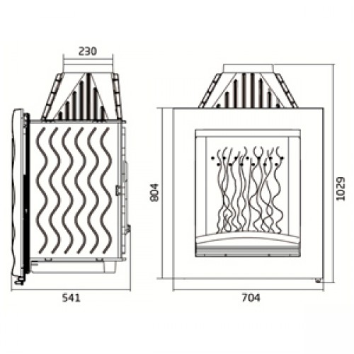 Каминная топка Invicta Decor Onde vertical (Декор Онде Вертикальная)_1 Каминная топка Invicta Decor Onde vertical (Декор Онде Вертикальная)_1