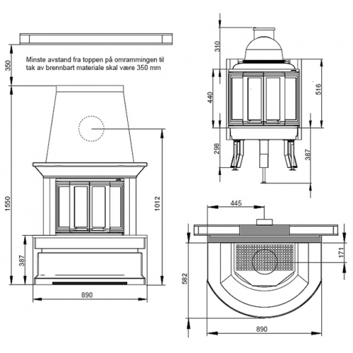 Каминная облицовка Nordpeis Geilo (пристенный)_1 Каминная облицовка Nordpeis Geilo (пристенный)_1