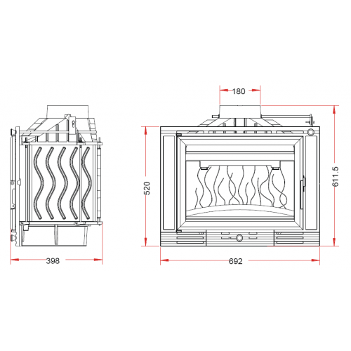 Каминная топка Invicta Minos 700 (Минос с заслонкой 700)_1 Каминная топка Invicta Minos 700 (Минос с заслонкой 700)_1