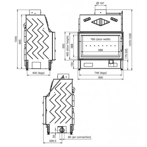 Каминная топка Technical PanTech 80 EVO_1 Каминная топка Technical PanTech 80 EVO_1