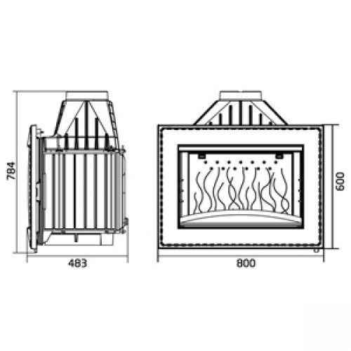 Каминная топка Invicta Decor Cuir 800 (Декор Куир 800)_1 Каминная топка Invicta Decor Cuir 800 (Декор Куир 800)_1