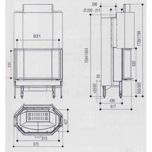 Каминная топка Supra Cristal II 431 B Pack N_1 Каминная топка Supra Cristal II 431 B Pack N_1
