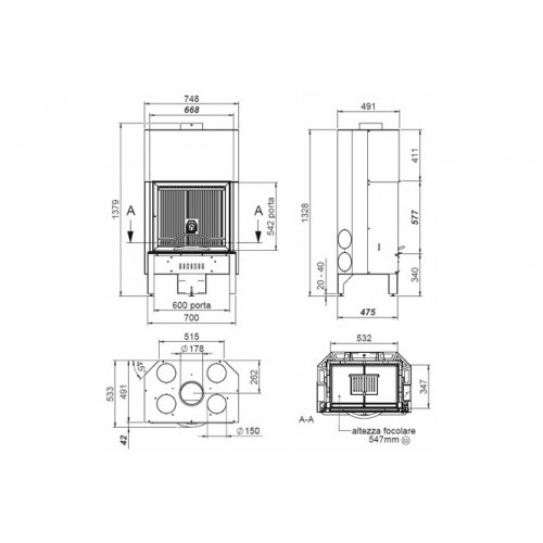 Каминная топка MCZ Airsystem F60_1 Каминная топка MCZ Airsystem F60_1