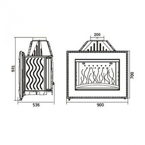 Каминная топка Invicta Decor Cuir 900 (Куир 900)_2 Каминная топка Invicta Decor Cuir 900 (Куир 900)_2