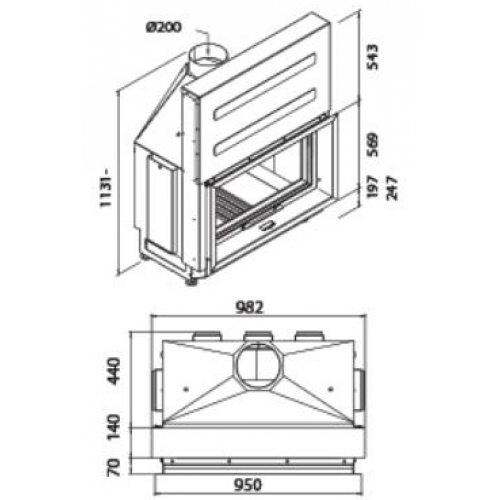 Каминная топка Rocal LL-2080_2 Каминная топка Rocal LL-2080_2