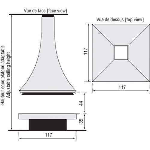 Камин JC Bordelet Julietta 985 centrale 117 (центральный, с открытым очагом)_1 Камин JC Bordelet Julietta 985 centrale 117 (центральный, с открытым очагом)_1