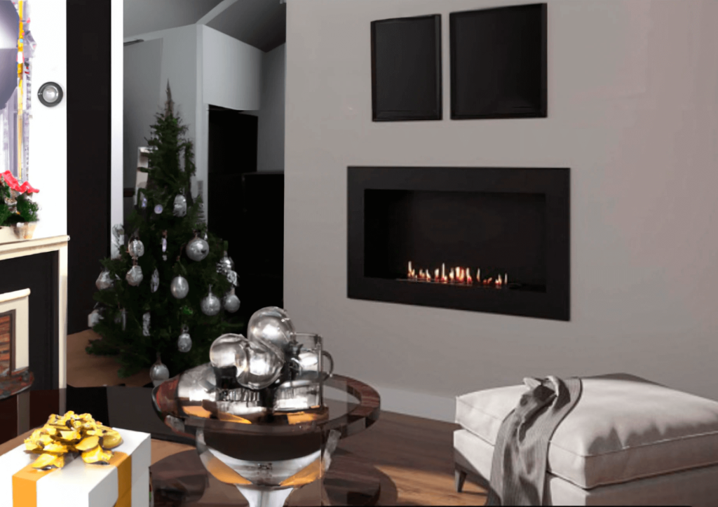 Биокамин DecoFire Atlas M в новогоднем интерьере