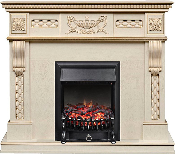 Royal Flame Corsica с очагом Fobos FX Black слоновая кость с патиной_0 Royal Flame Corsica с очагом Fobos FX Black слоновая кость с патиной_0